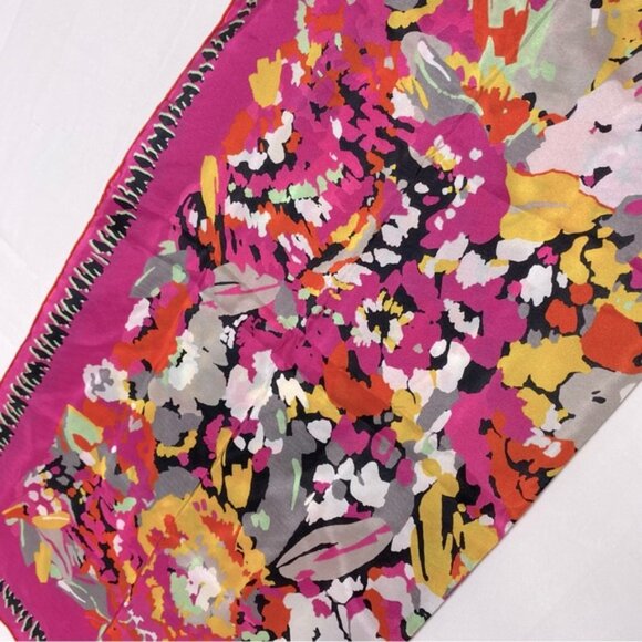 BCBGMaxAzria Pink Abstract Floral Square Scarf - Picture 15 of 16